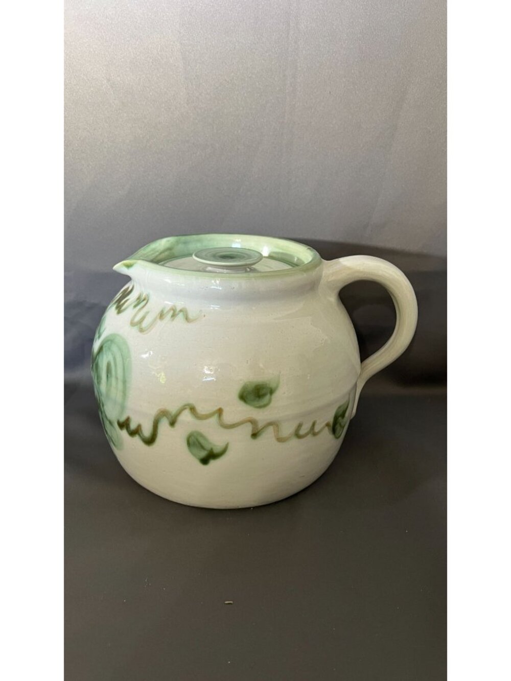 John B. Taylor Handcrafted Pottery Pitcher/Bean Pot With Lid – Harvest Theme - Picture 1 of 12
